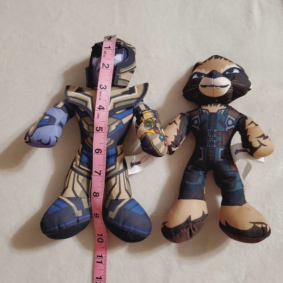 NWOT-Marvel Avengers Endgame Plush Toys Bundle. Rocket Raccoon 9". Thanos 10" - Picture 3 of 6